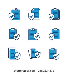 Insurance icon set. insurance symbol vector