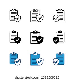 Insurance icon set. insurance symbol vector