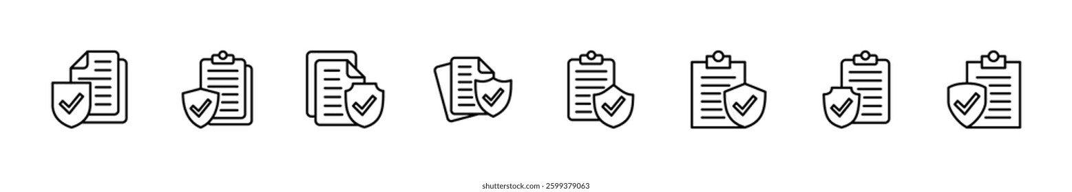 Insurance icon set. insurance symbol vector