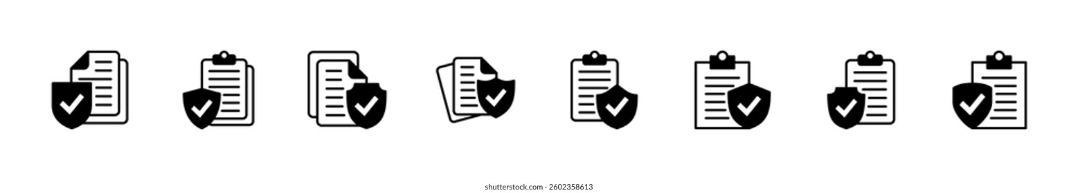 Insurance icon set. insurance symbol vector
