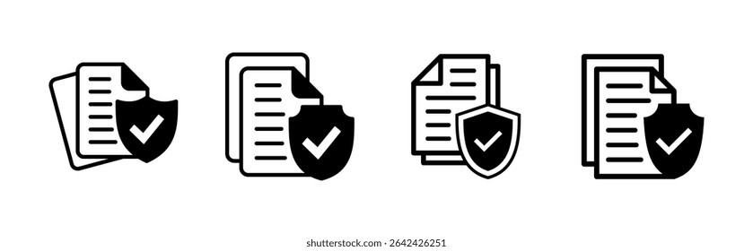 Conjunto de iconos de seguros. Vector de símbolos de seguros