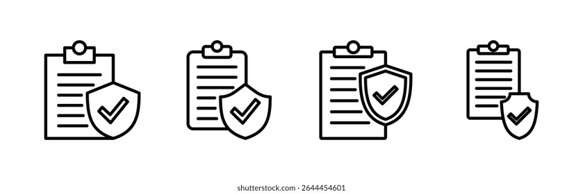 Insurance icon set. insurance symbol vector