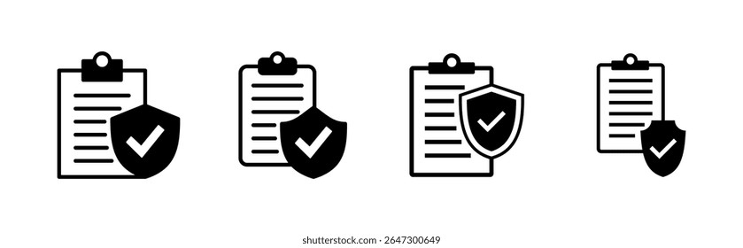 Conjunto de iconos de seguros. Vector de símbolos de seguros