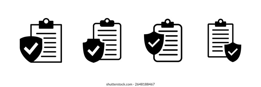 Conjunto de iconos de seguros. Vector de símbolos de seguros