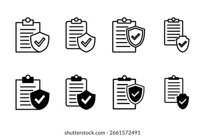 Insurance icon set. insurance symbol vector