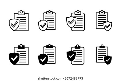 Insurance icon set. insurance symbol vector