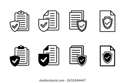 Insurance icon set. insurance symbol vector