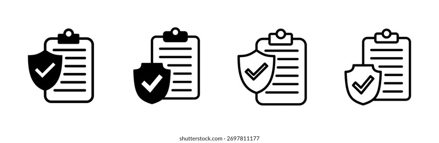 Conjunto de iconos de seguros. Vector de símbolos de seguros