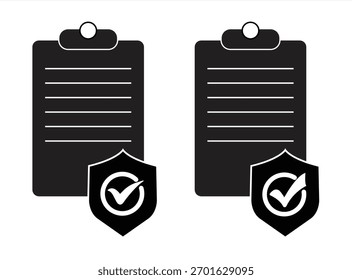 Conjunto de iconos de seguro. símbolo de seguro, Ilustración vectorial