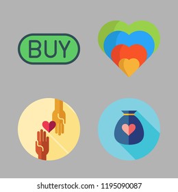 insurance icon set. vector set about buy, charity, heart and donation icons set.