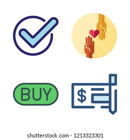 insurance icon set. vector set about checked, buy, check and charity icons set.