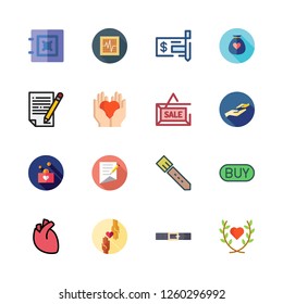 insurance icon set. vector set about buy, cardiogram, sale and charity icons set.