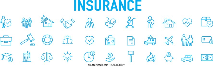 Insurance icon set vector illustration.