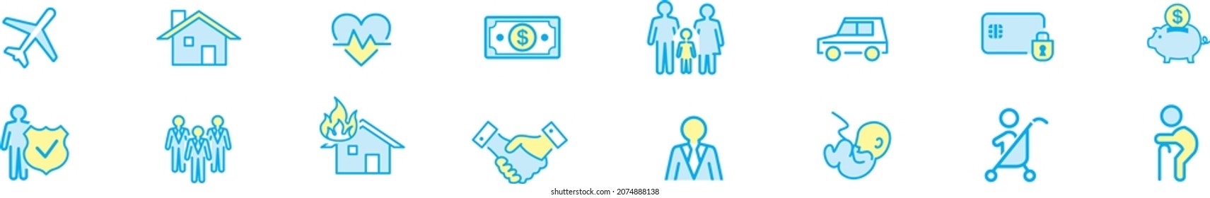 Insurance icon set vector illustration.