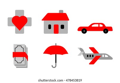 insurance icon set. Vector illustration