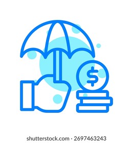 Icono de seguro en forma de Ilustración vectorial