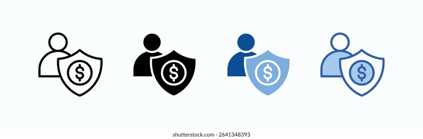 Insurance icon sheet multiple style collection isolated vector