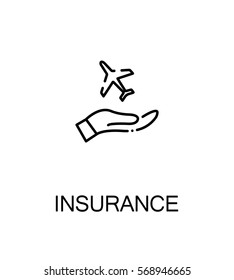 Insurance icon. Single high quality outline symbol for web design or mobile app. Thin line sign for design logo. Black outline pictogram on white background