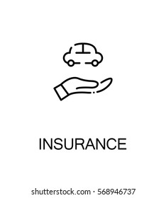 Insurance icon. Single high quality outline symbol for web design or mobile app. Thin line sign for design logo. Black outline pictogram on white background