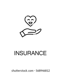 Insurance icon. Single high quality outline symbol for web design or mobile app. Thin line sign for design logo. Black outline pictogram on white background