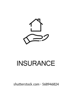 Insurance icon. Single high quality outline symbol for web design or mobile app. Thin line sign for design logo. Black outline pictogram on white background