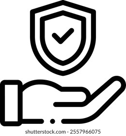 insurance icon. Thin Linear Style Design Isolated On White Background