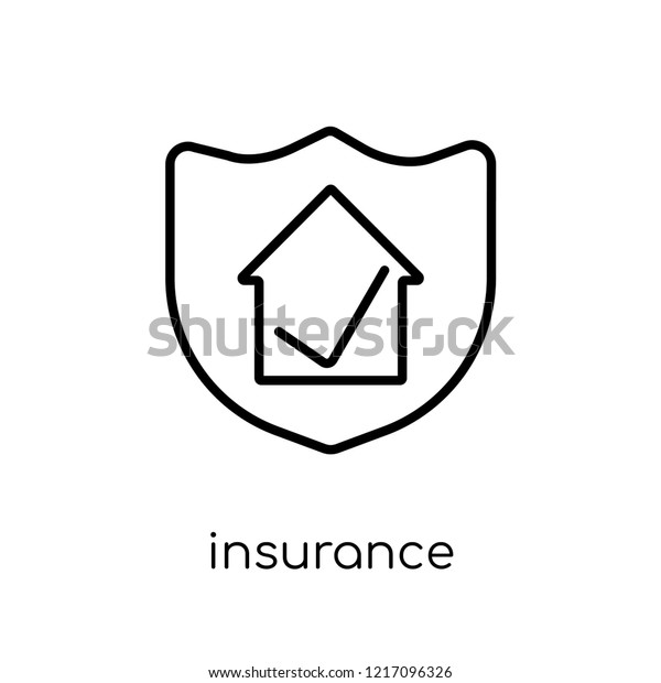 insurance icon. Trendy modern flat linear\
vector insurance icon on white background from thin line\
collection, outline vector\
illustration