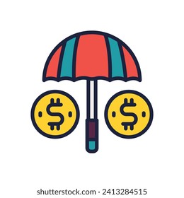 icono de seguro. icono de color relleno vectorial para tu sitio web, móvil, presentación y diseño de logotipo.