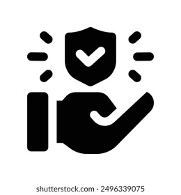 insurance icon. vector glyph icon for your website, mobile, presentation, and logo design.