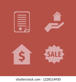 insurance icon. insurance vector icons set hand house, sale, house rent and house buying contract