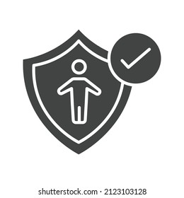 Imagen vectorial de icono de seguro. También se puede usar para Fitness físico. Adecuado para aplicaciones móviles, aplicaciones web y medios impresos.