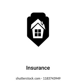 Insurance icon vector isolated on white background, logo concept of Insurance sign on transparent background, filled black symbol