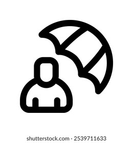 Versicherungssymbol. Vektorliniensymbol für Ihre Website, Ihr Handy, Ihre Präsentation und Ihr Logo-Design.