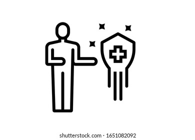 Vector de icono de seguro en fondo blanco 