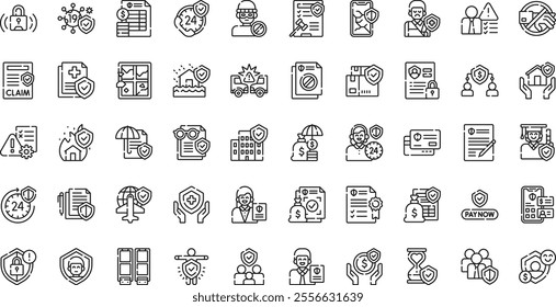 Insurance icons High-Quality Vector Icons Collection with Editable Stroke. Ideal for Professional and Creative Projects.