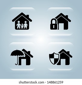 insurance icons over blue background vector illustration 