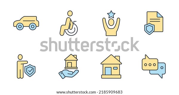 insurance icons set . insurance pack symbol vector\
elements for infographic\
web