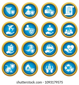 Insurance icons set. Simple illustration of 16 insurance vector icons for web