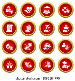 Insurance icons set. Simple illustration of 16 insurance vector icons for web