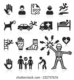 Insurance icons set. Vector Illustration.