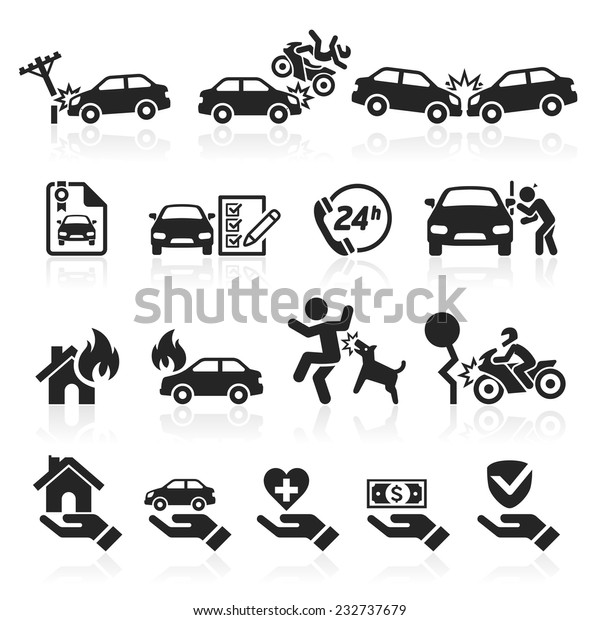 Insurance icons set.\
Vector Illustration.