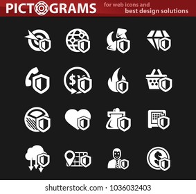 Insurance icons set for web sites and user interface