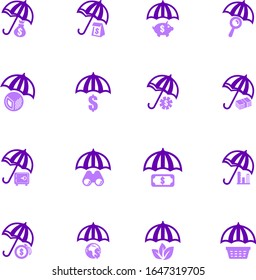 Insurance icons set for web sites and user interface