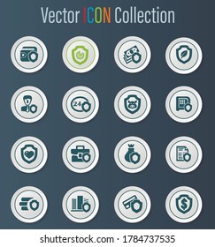 Insurance icons set for web sites and user interface