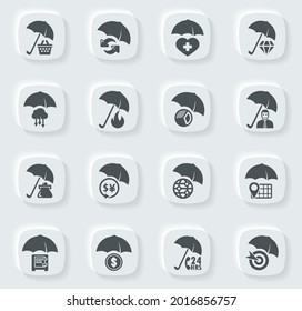 Insurance icons set for web sites and user interface