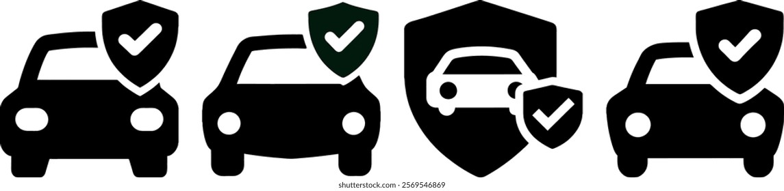 insurance icons showcasing health and vehicle protection