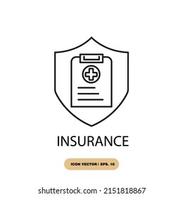 insurance icons  symbol vector elements for infographic web