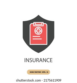 insurance icons  symbol vector elements for infographic web
