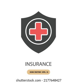 insurance icons  symbol vector elements for infographic web