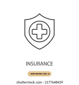 insurance icons  symbol vector elements for infographic web